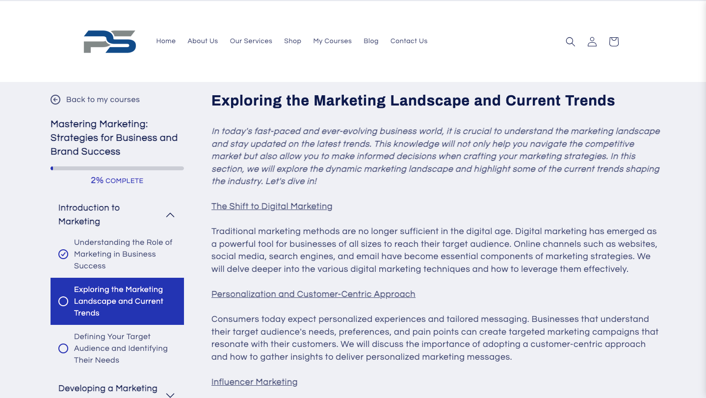 Mastering Marketing: Strategies for Business and Brand Success (Course)