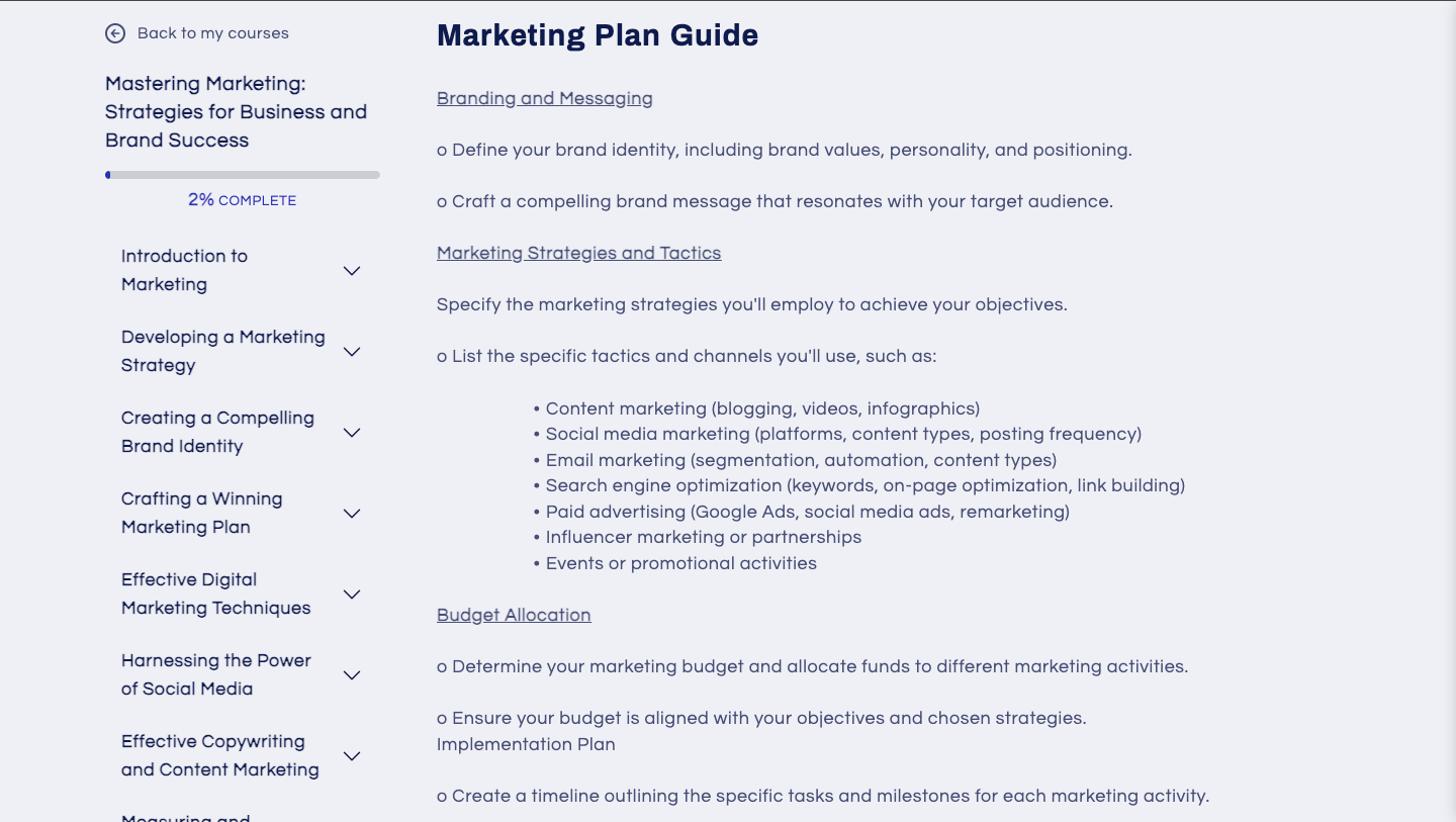 Mastering Marketing: Strategies for Business and Brand Success (Course)